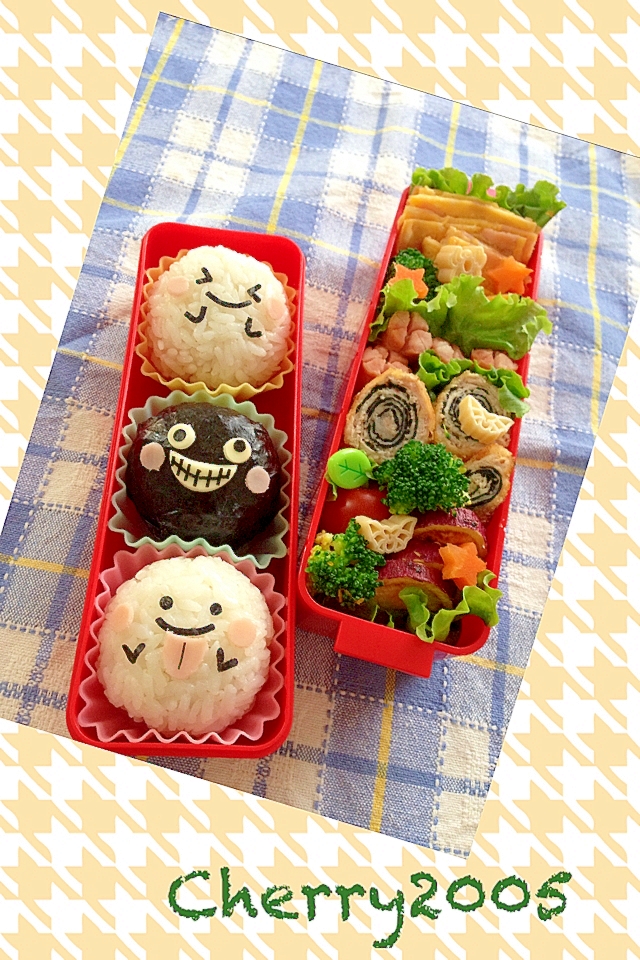 簡単キャラ弁 ハロウィン白黒おばけのデコおにぎり レシピ 作り方 By Cherry05 楽天レシピ