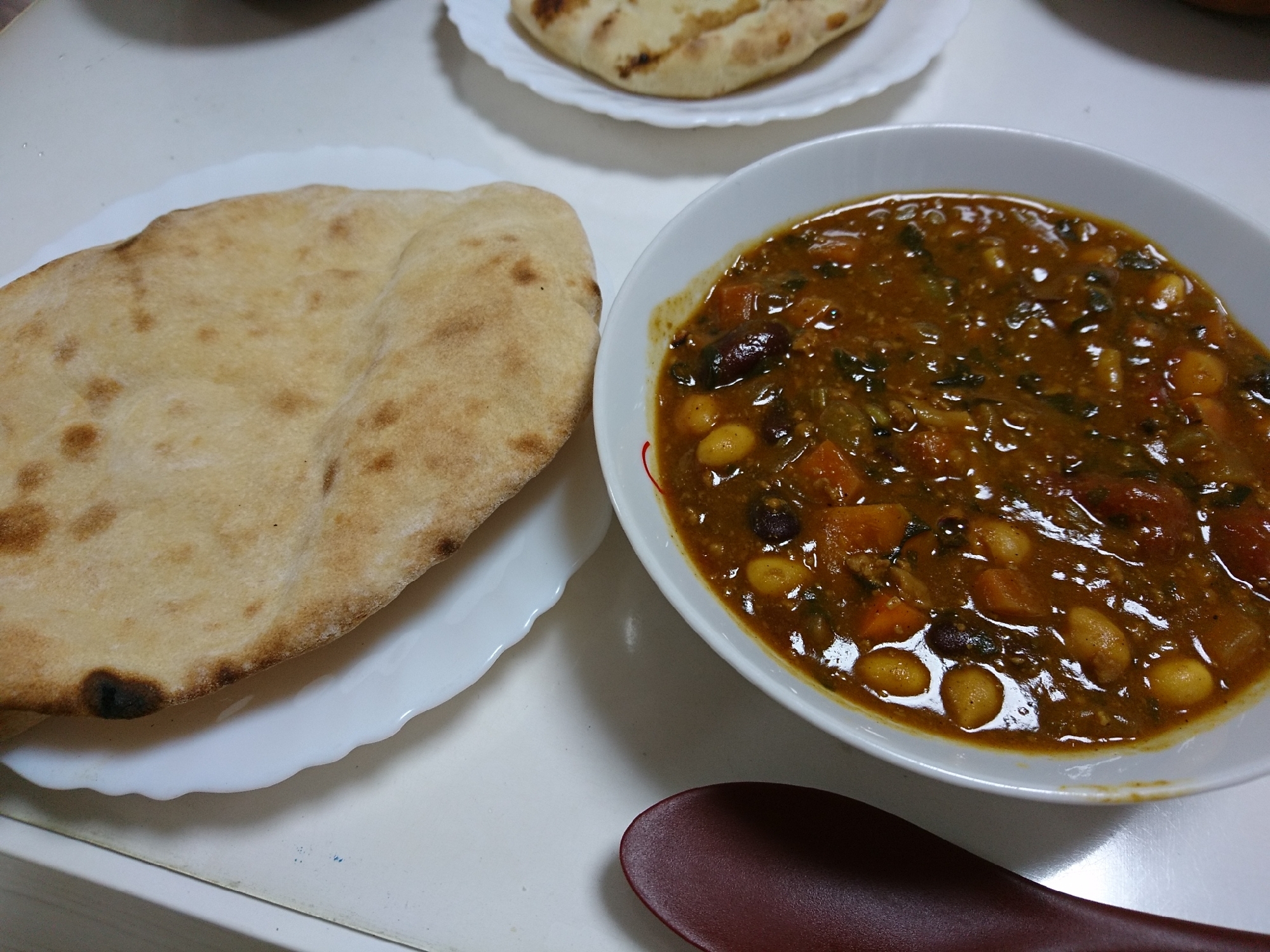 おうちで豆カレー&手作りナン