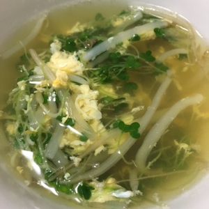 鶏ガラde ブロッコリースプラウトと卵のスープ レシピ 作り方 By 小太郎１２１２ 楽天レシピ