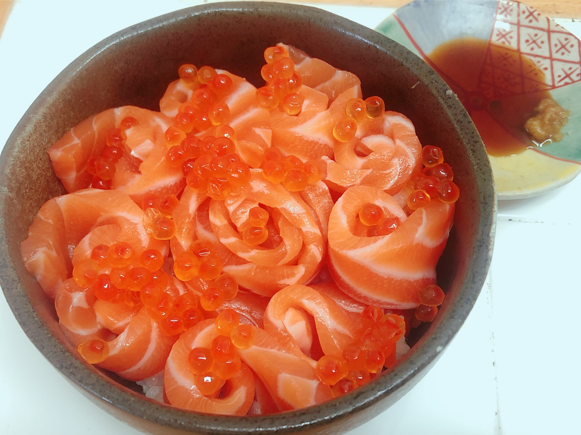 薔薇のブーケのようなサーモン丼 レシピ 作り方 By Chaika 楽天レシピ