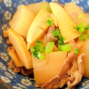 大根とたけのこ豚肉の煮物 レシピ 作り方 By Mint74 楽天レシピ