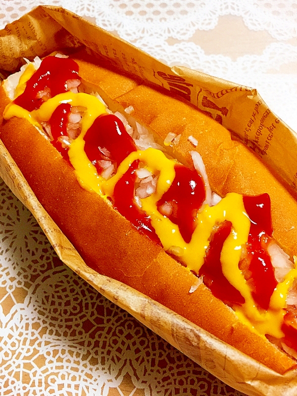 シャキシャキの玉ねぎがおいしいホットドッグ レシピ 作り方 By ぽよっちぷーちゃん 楽天レシピ