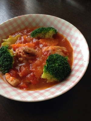 圧力鍋で柔らか 鶏もも肉のトマト煮込みスープ レシピ 作り方 By アマヌサ 楽天レシピ