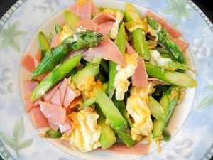 アスパラガスとハムの卵炒め レシピ 作り方 By Mint74 楽天レシピ