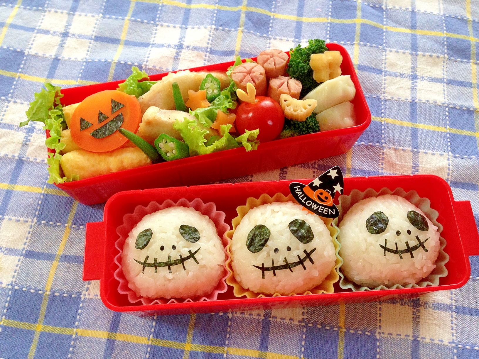 簡単キャラ弁 ハロウィン ジャックのデコおにぎり レシピ 作り方 By Cherry05 楽天レシピ