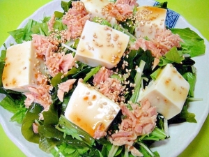 豆腐とわかめツナの和風サラダ レシピ 作り方 By Mint74 楽天レシピ